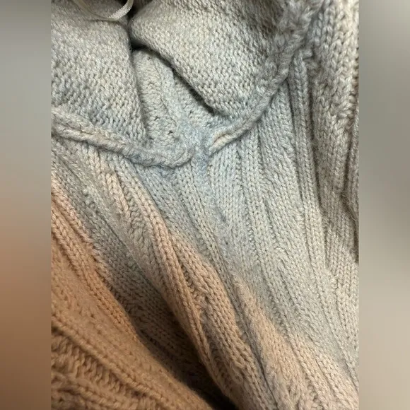 TELLURIDE Wool Blend ARAN Sweater HOODIE Tunic Duster