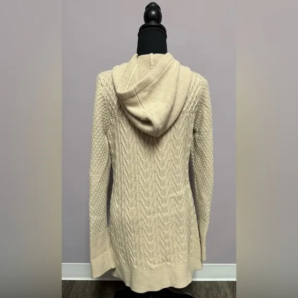 TELLURIDE Wool Blend ARAN Sweater HOODIE Tunic Duster