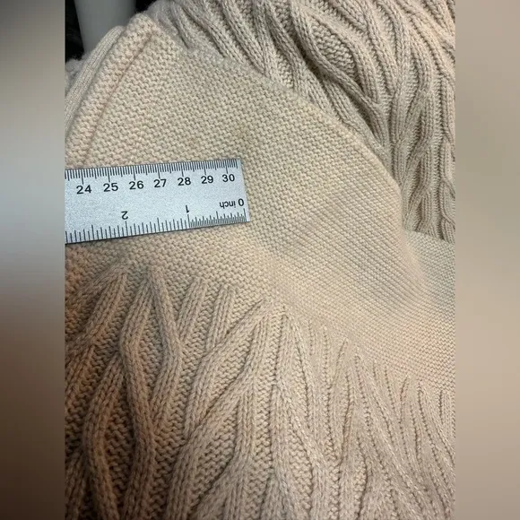 TELLURIDE Wool Blend ARAN Sweater HOODIE Tunic Duster