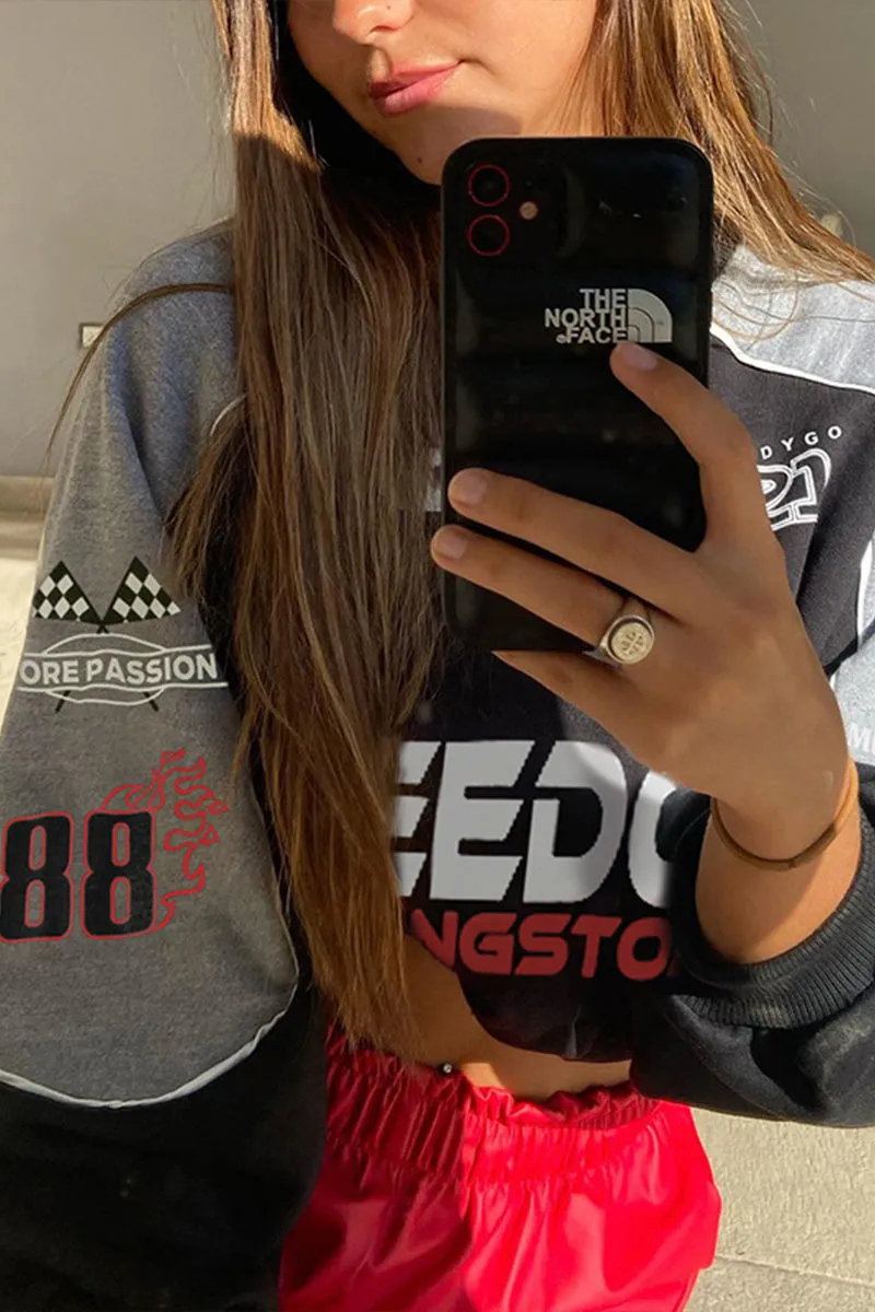 TH0345 Graphic Two Tone Sweatshirt