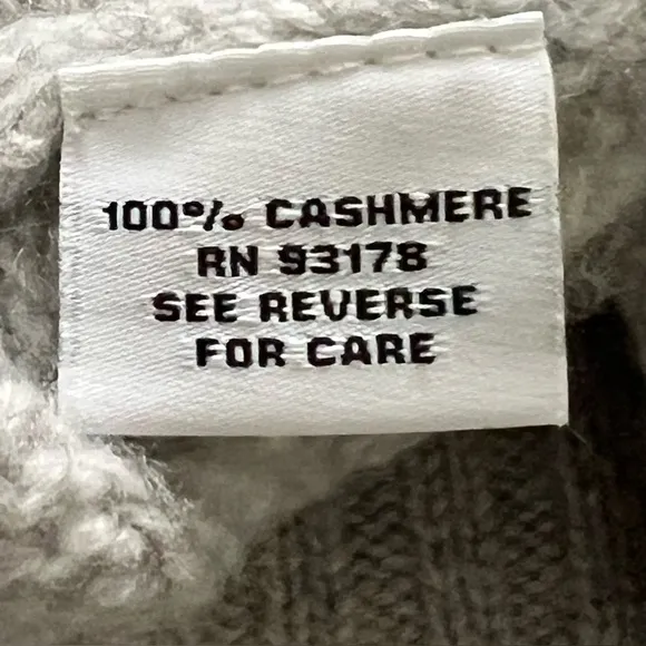 The Cashmere Project Cable Knit Chunky Turtleneck Sweater Cashmere Gray LARGE
