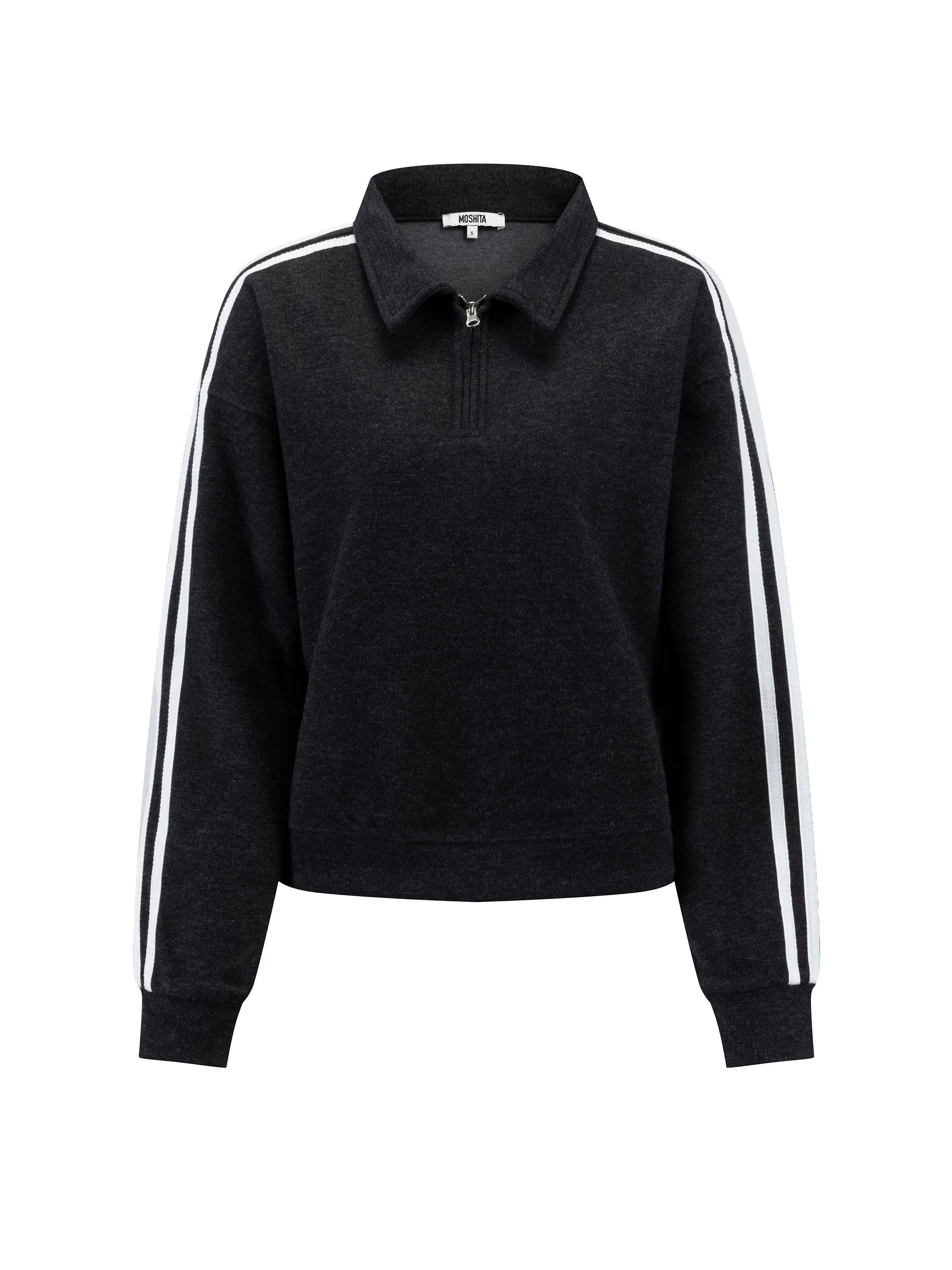 The Easy Zip Pullover - Black