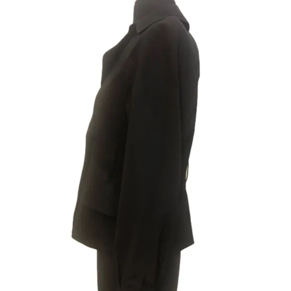 Theory Four Button Double Breasted Wool Black Blazer Jacket Size P