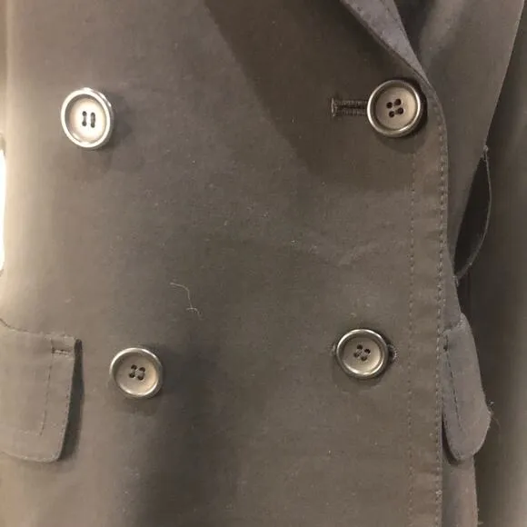 Theory Four Button Double Breasted Wool Black Blazer Jacket Size P