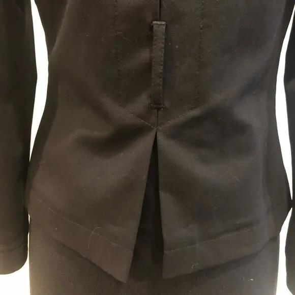 Theory Four Button Double Breasted Wool Black Blazer Jacket Size P