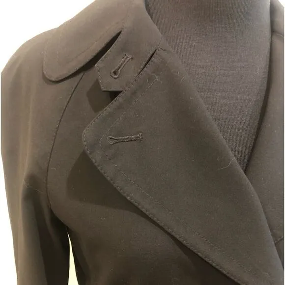 Theory Four Button Double Breasted Wool Black Blazer Jacket Size P
