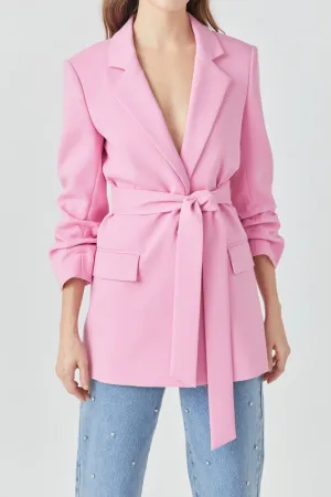 Three Quarter Cinched Sleeve Blazer