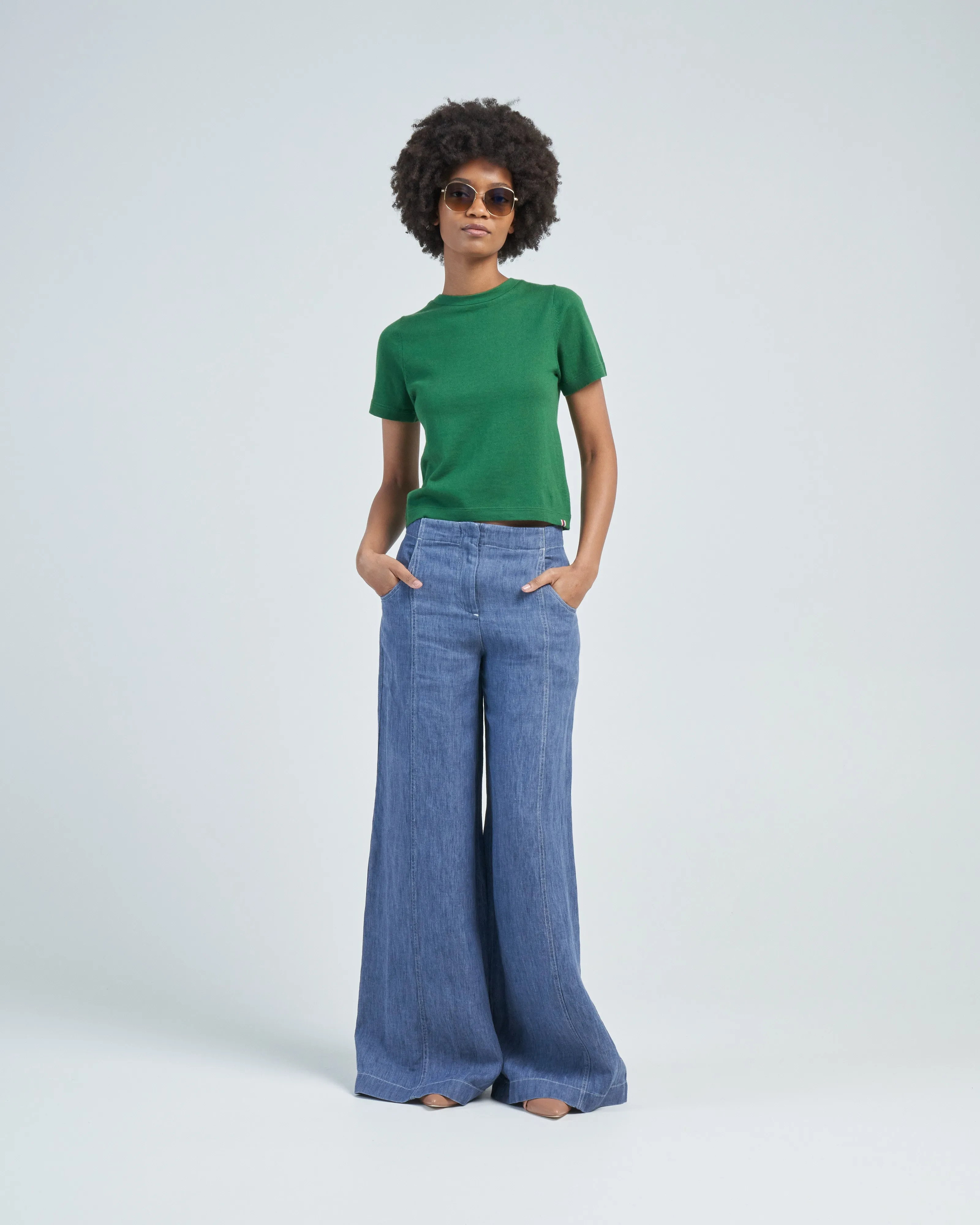 tina cotton cashmere cropped tee