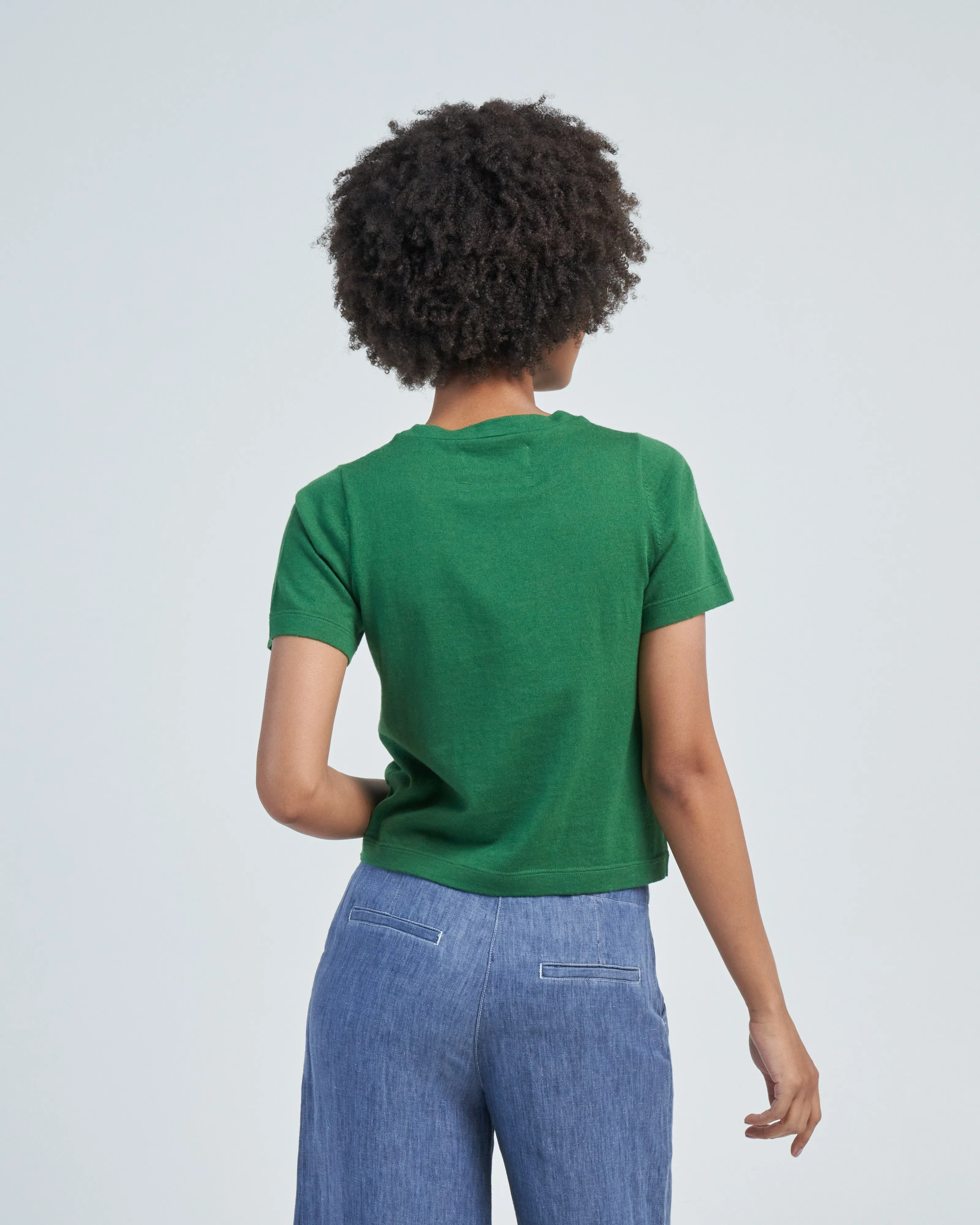 tina cotton cashmere cropped tee