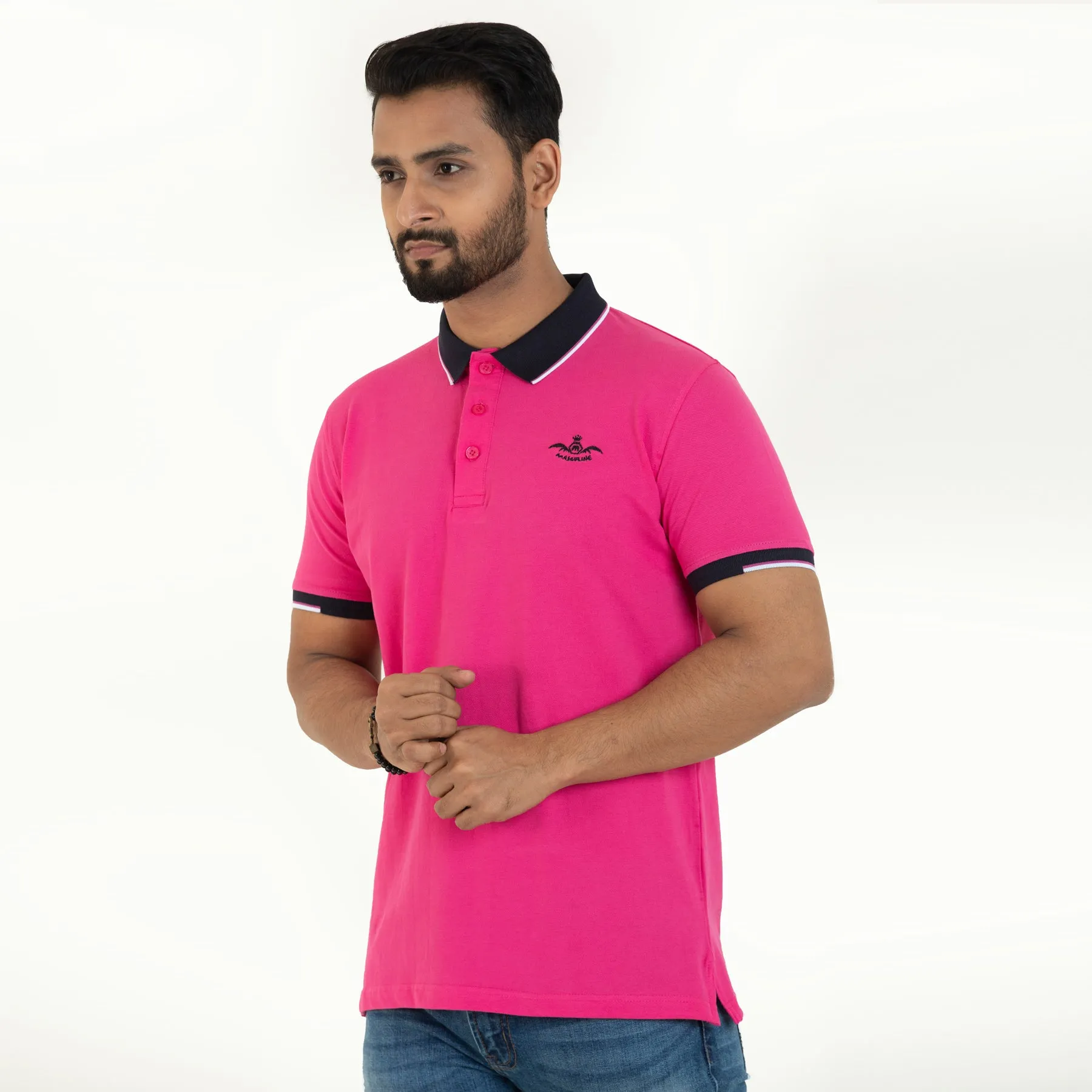 Tipping polo-Hot Pink