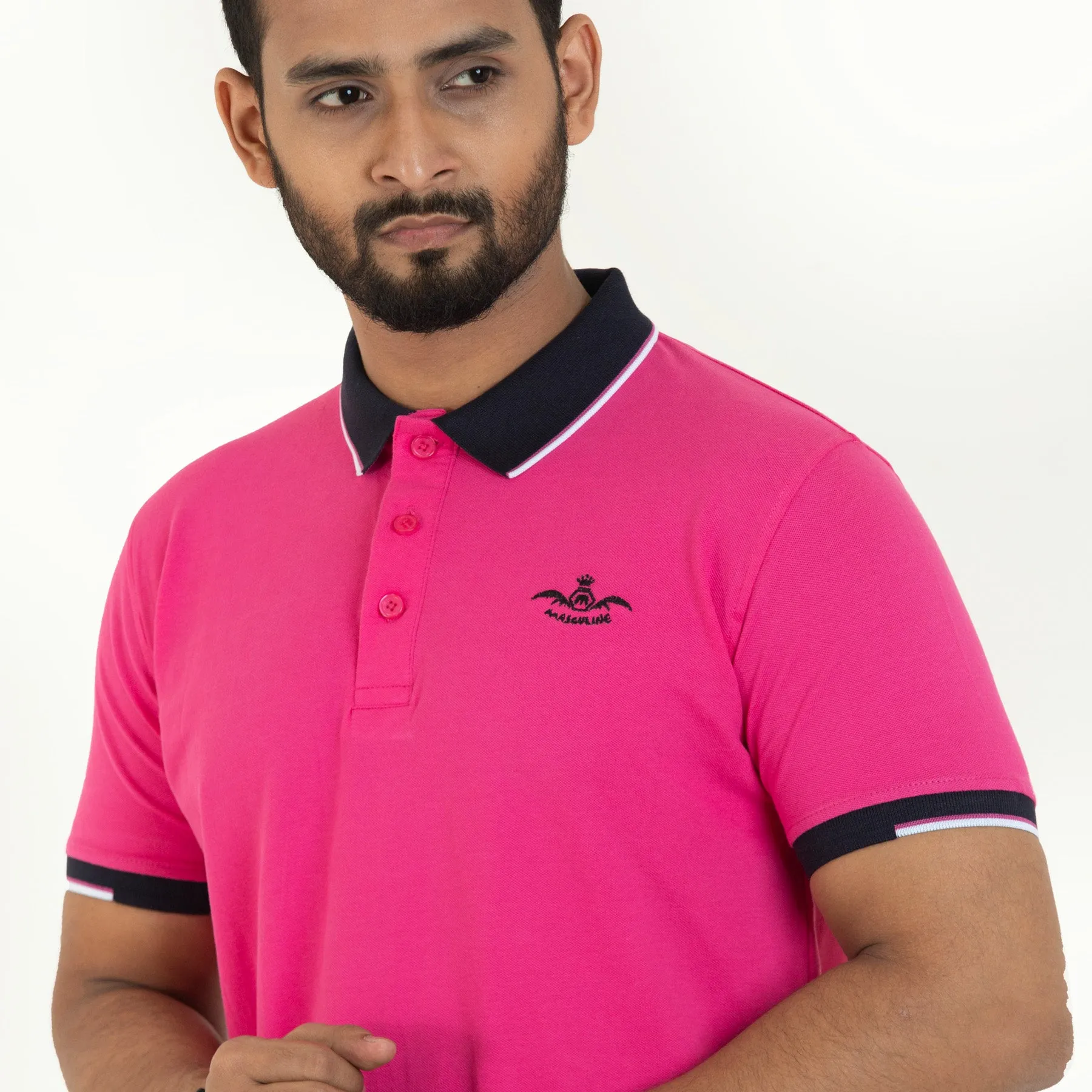 Tipping polo-Hot Pink