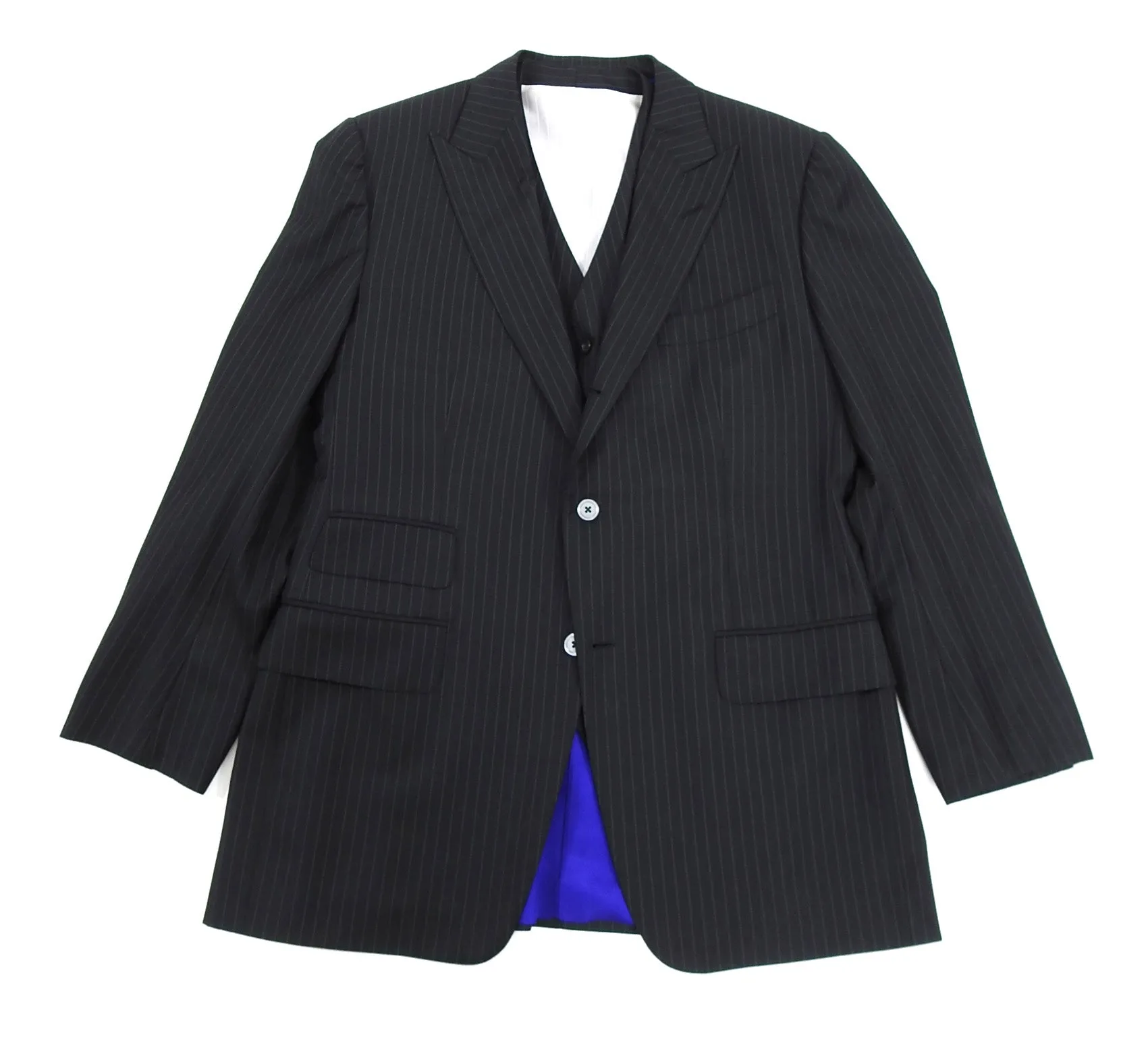 Tom Ford Black Pinstripe Three Piece Suit - 42