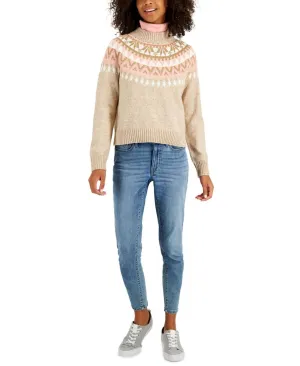Tommy Hilfiger Metallic Ribbed Trim Pullover Sweater Light Heather Fawn 2XL