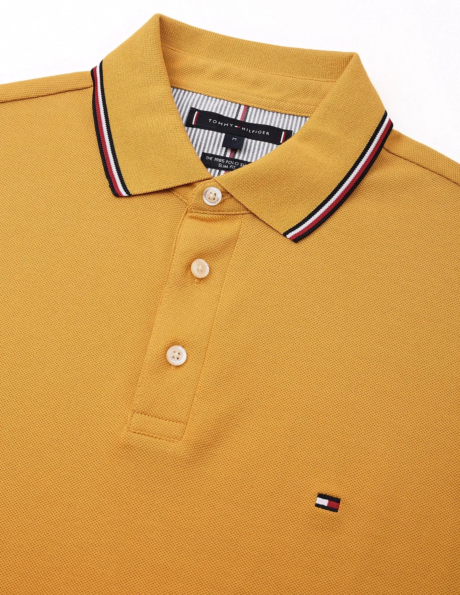 Tommy Hilfiger Short Sleeve Tipped Slim Fit Polo City Yellow
