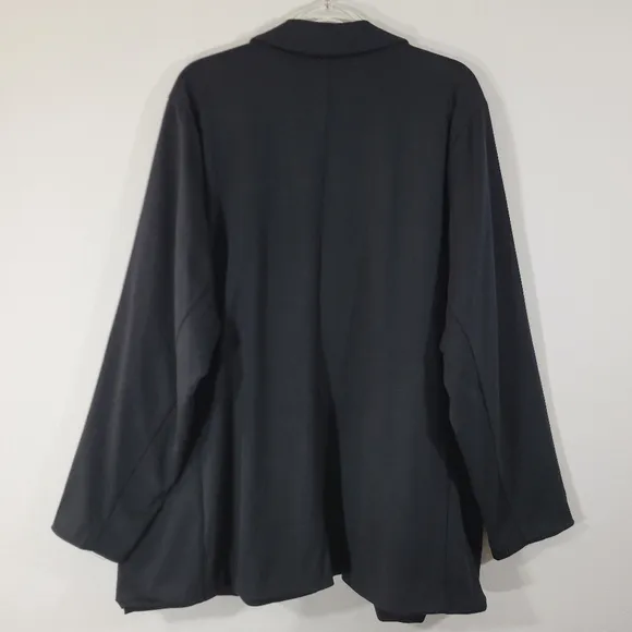 TORRID black open front jersey knit longline office career casual blazer jacket