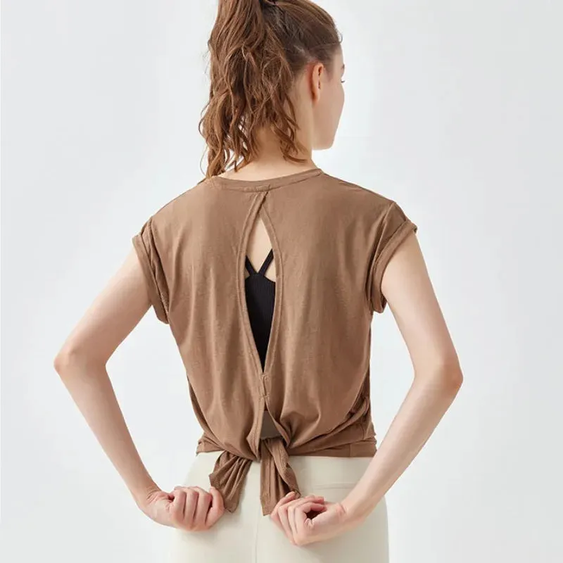 Translucent Open-Back Yoga Vest Women - Loose-Fit Moisture-Wicking Sleeveless Shirt for Running Fitness