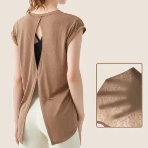 Translucent Open-Back Yoga Vest Women - Loose-Fit Moisture-Wicking Sleeveless Shirt for Running Fitness