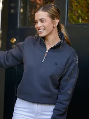 Tuckenhay Unisex Quarter Zip - Washed Navy