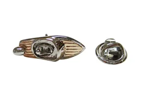 Two Toned Nautical Speedboat Lapel Pin