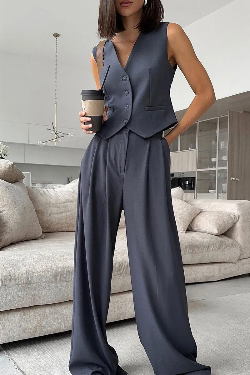 UJ0192 Vest Blazer and Pants Set