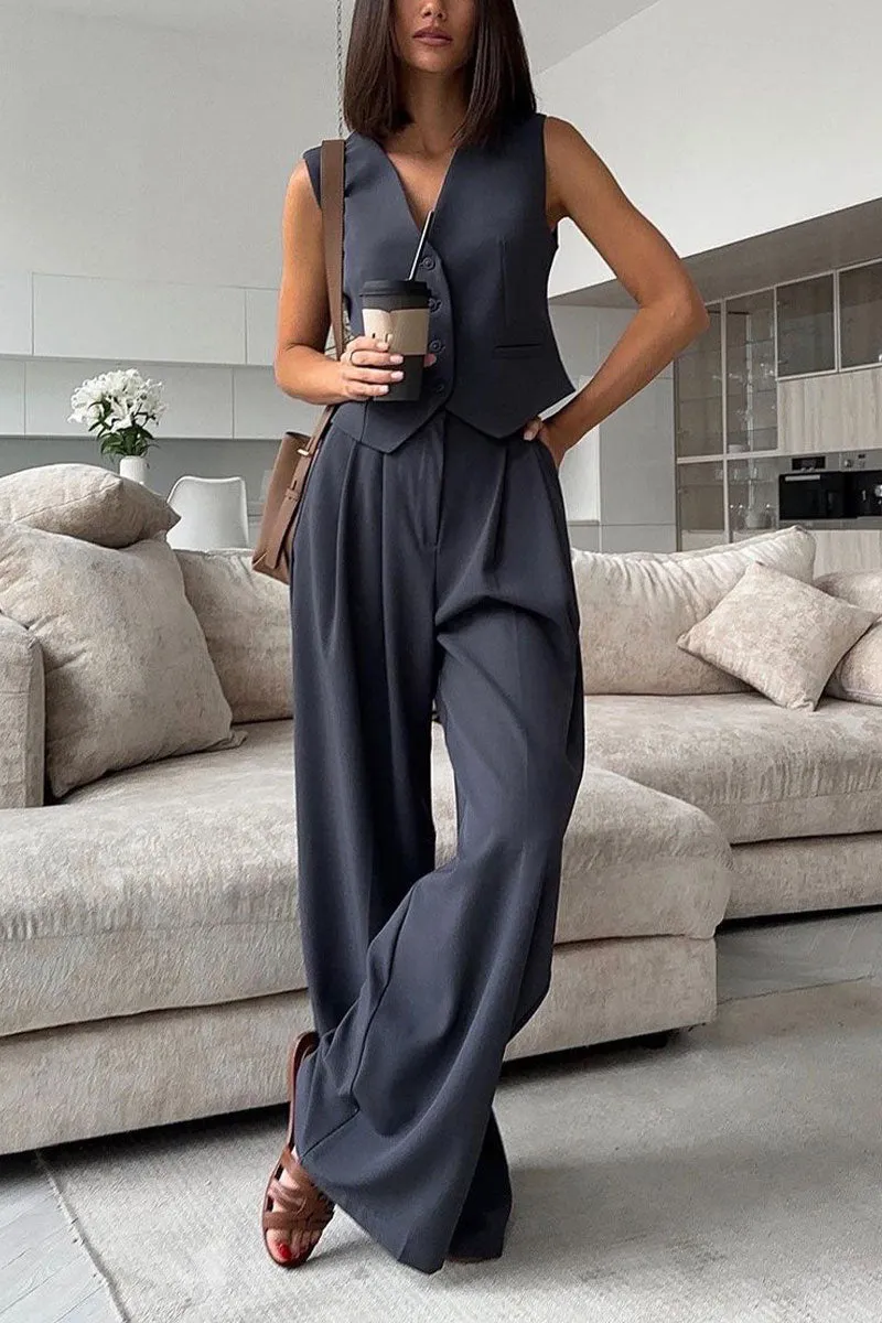 UJ0192 Vest Blazer and Pants Set