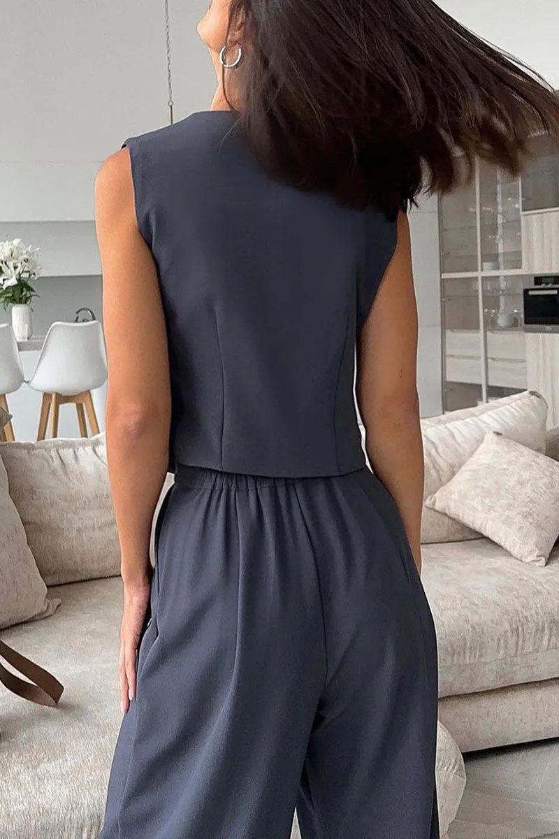 UJ0192 Vest Blazer and Pants Set