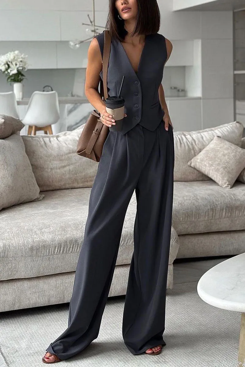 UJ0192 Vest Blazer and Pants Set