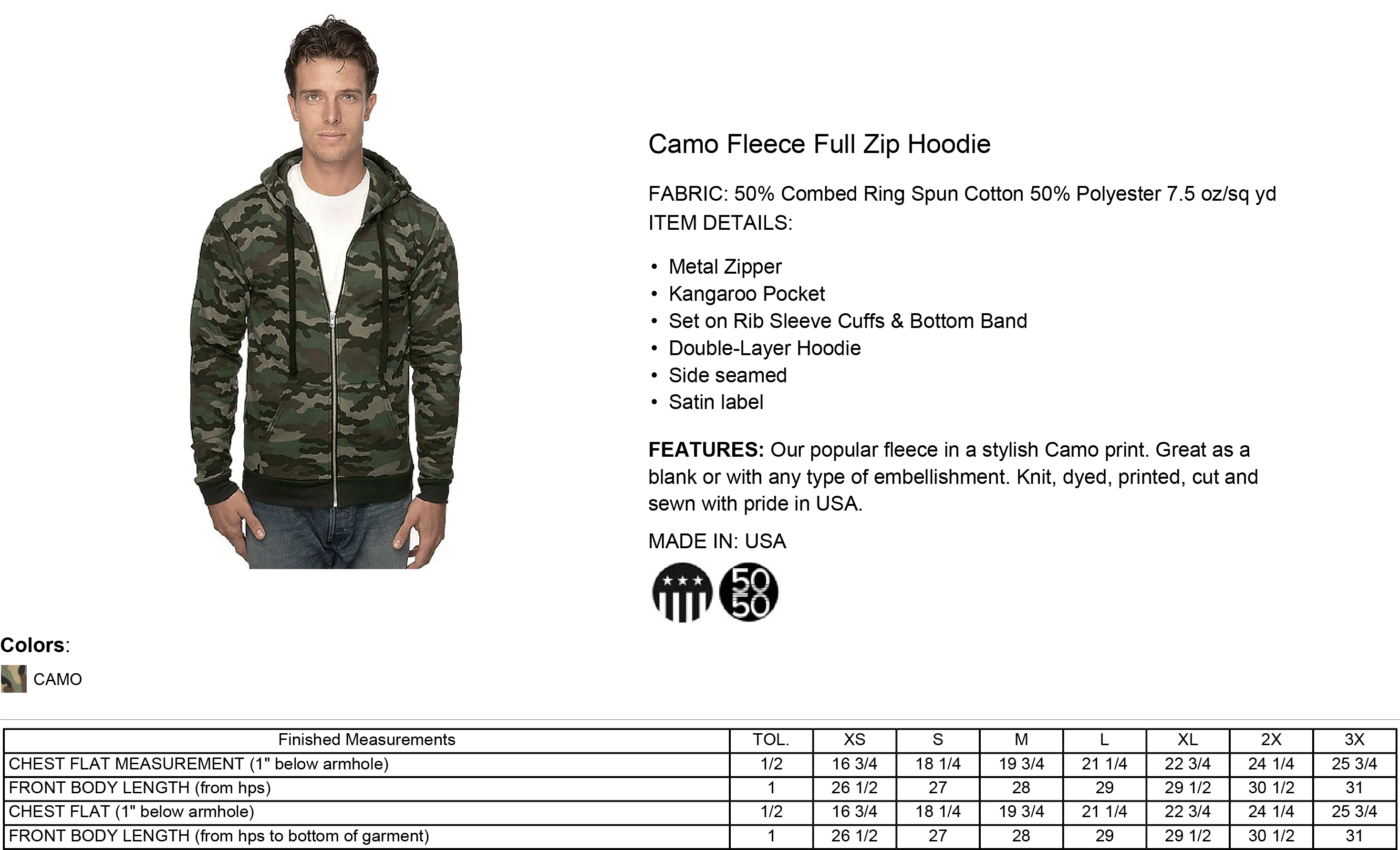 Unisex Freedom Matters Full Zip Camo Hoodie