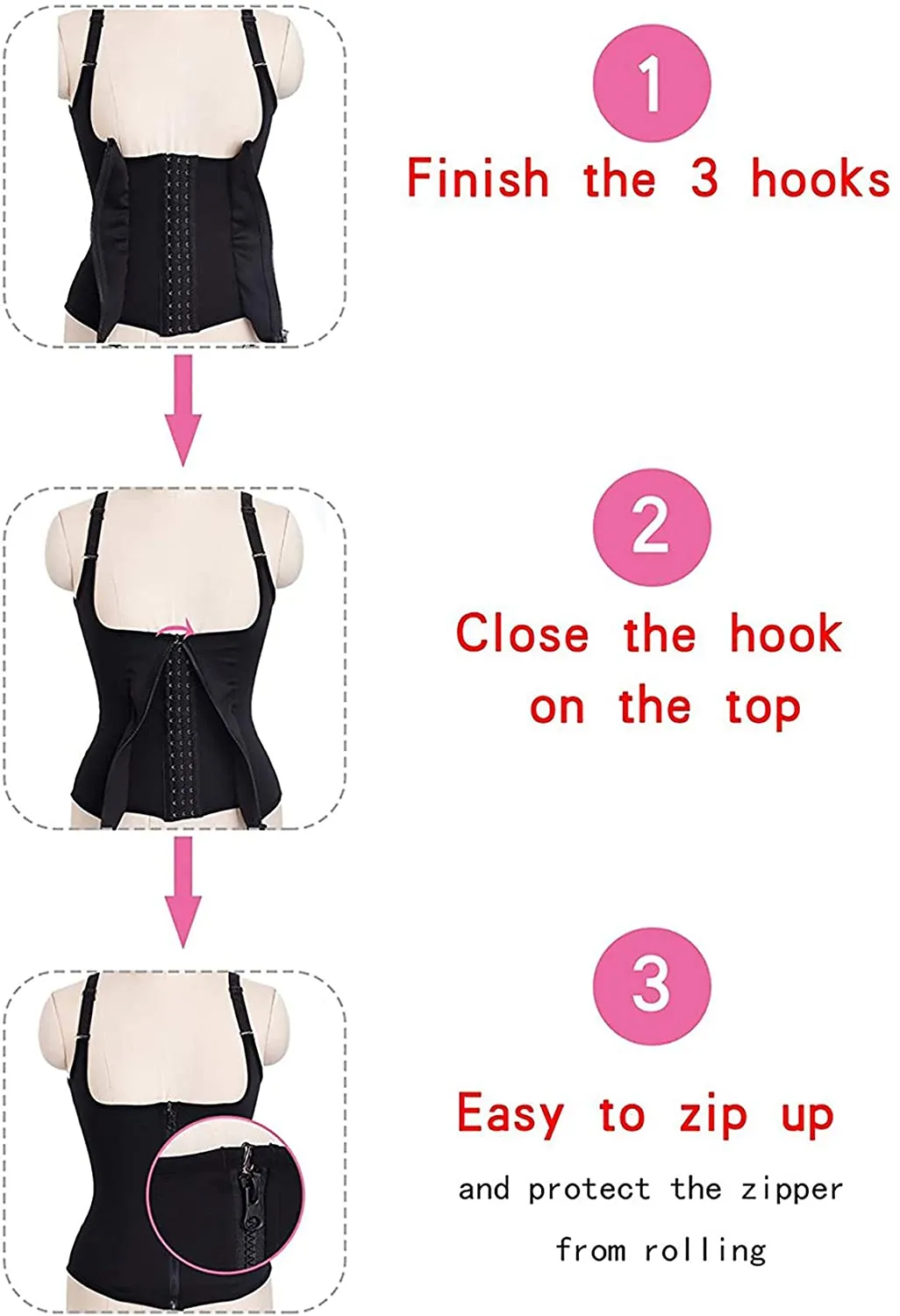 Ursexyly Women's Waist Trainer Corset Sweat Sauna Suits Tummy Control Body Shaper Tank Tops Workout Sports Girdles Shapewear, Black - Size 2XL
