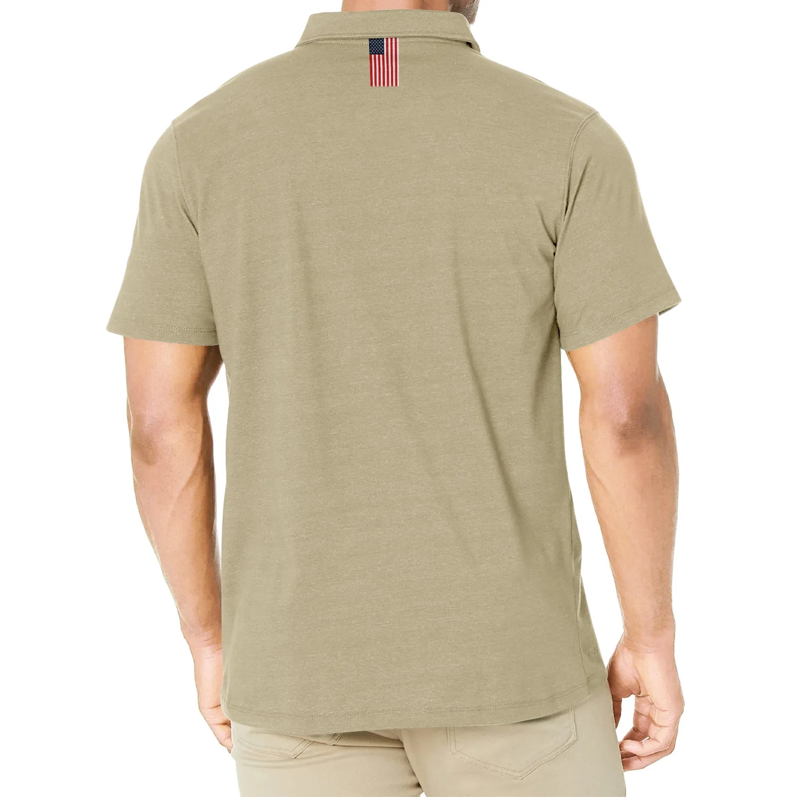 USA FLAG CROSS KNEEL TO GOD GRAPHIC POLO SHIRT