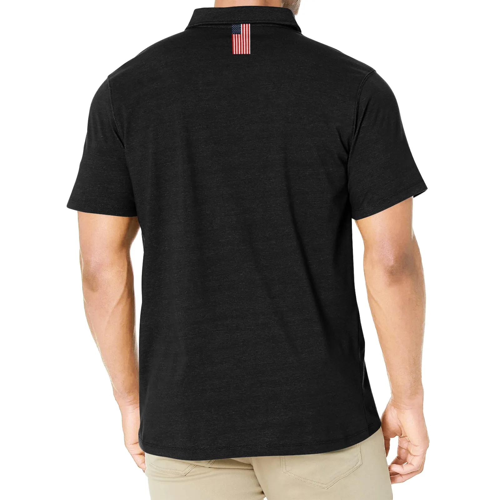 USA FLAG CROSS KNEEL TO GOD GRAPHIC POLO SHIRT
