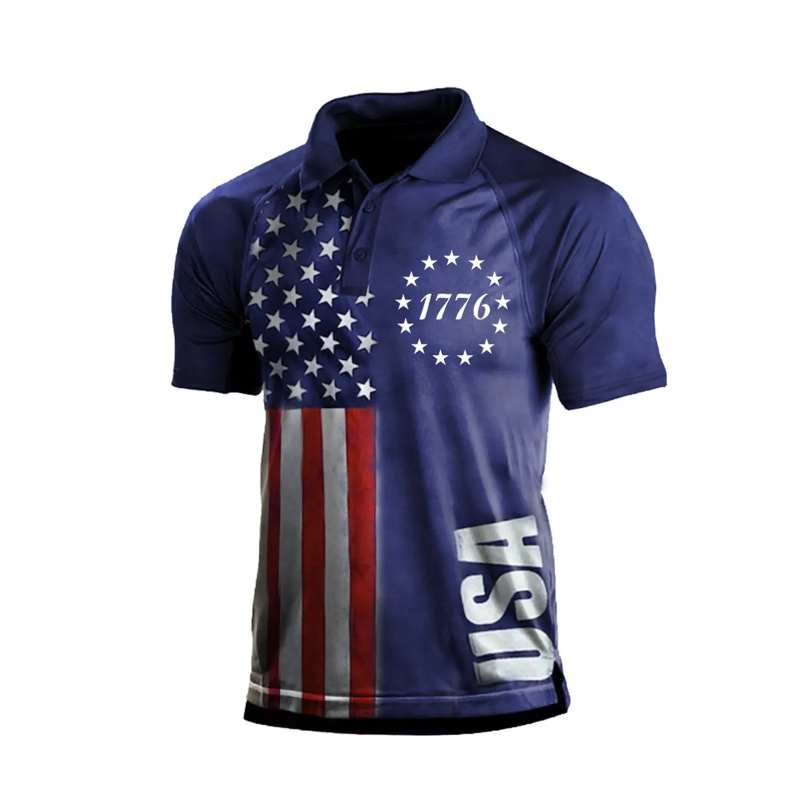 USA FLAG GRAPHIC POLO SHIRT