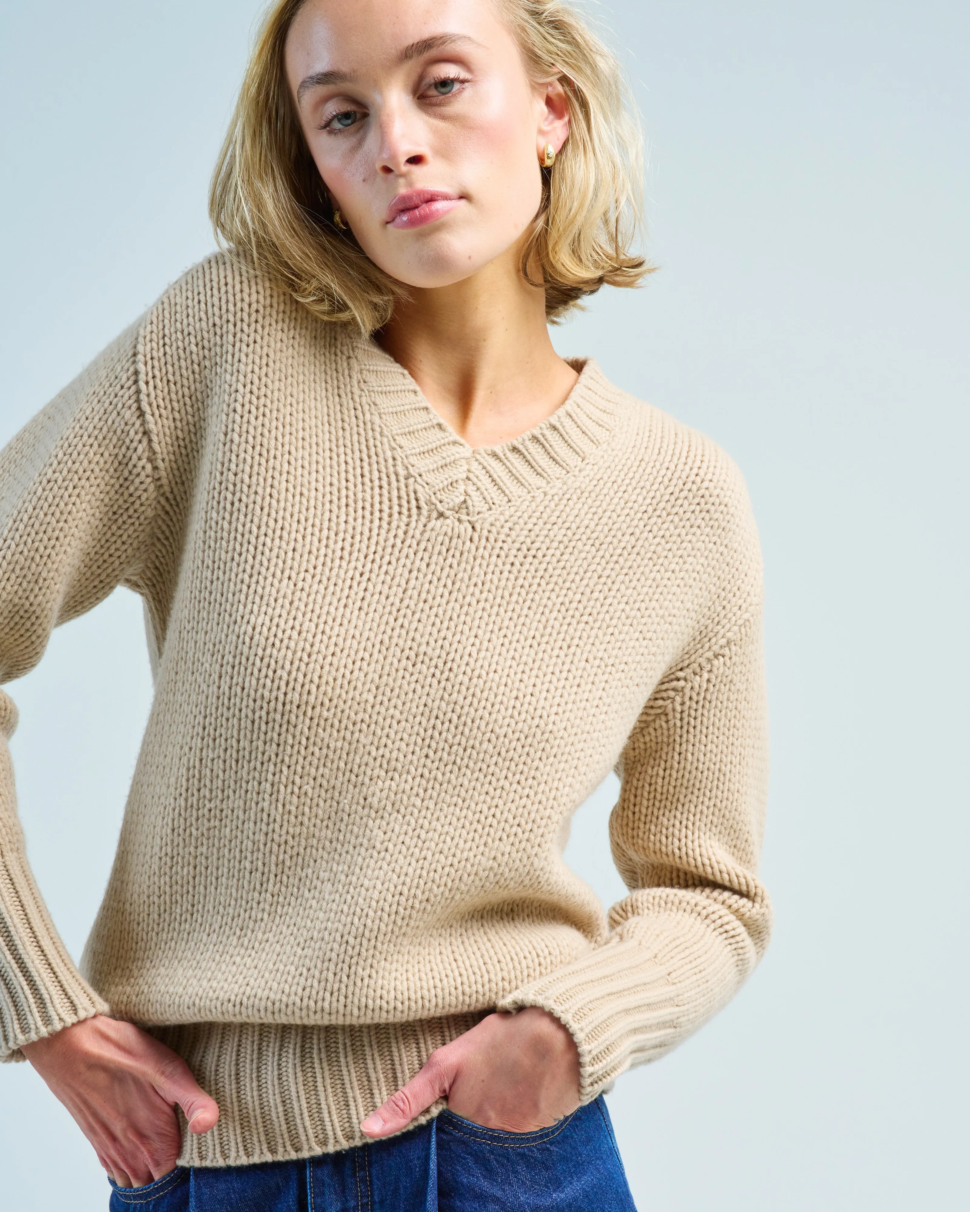 v neck cashmere sweater
