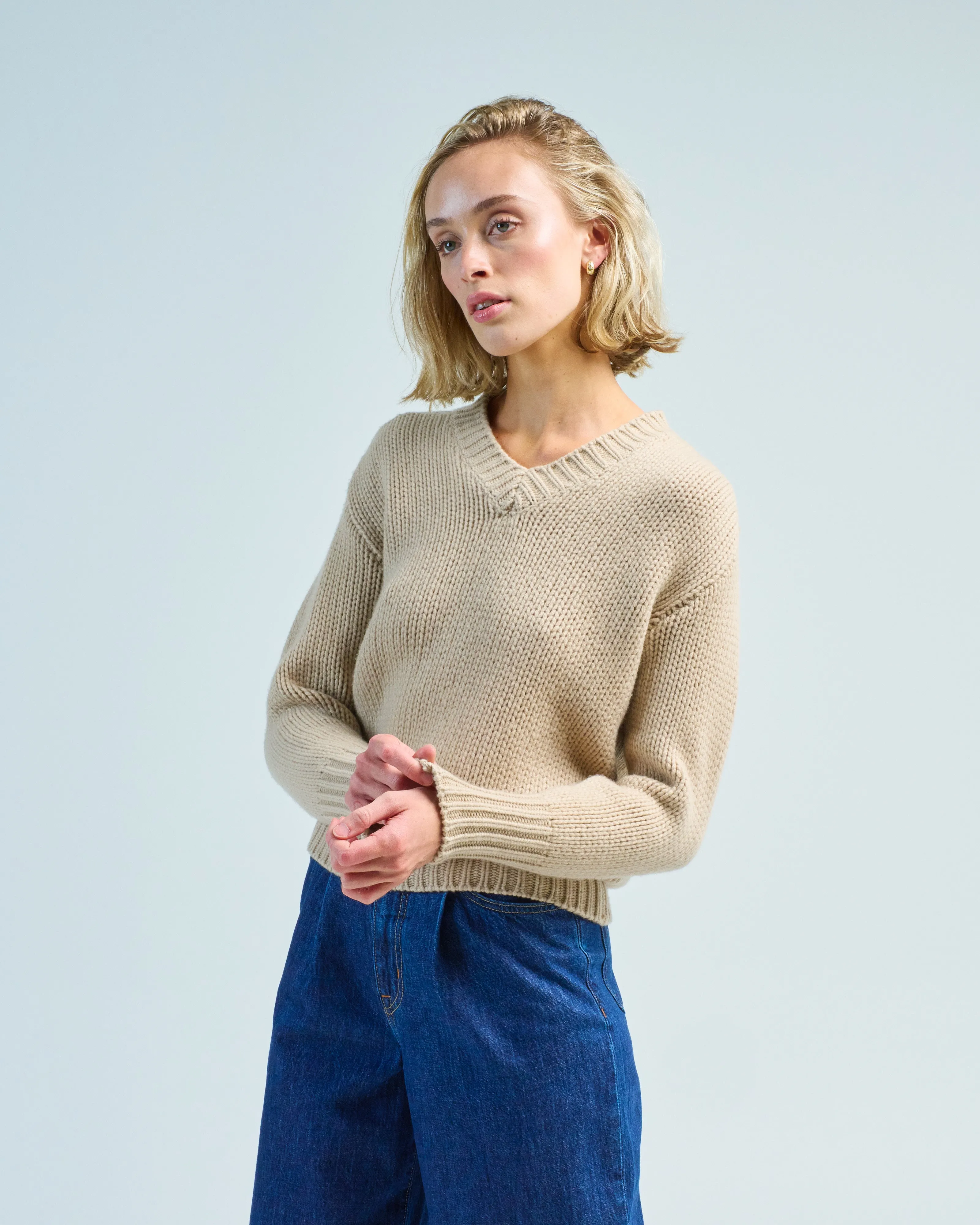 v neck cashmere sweater