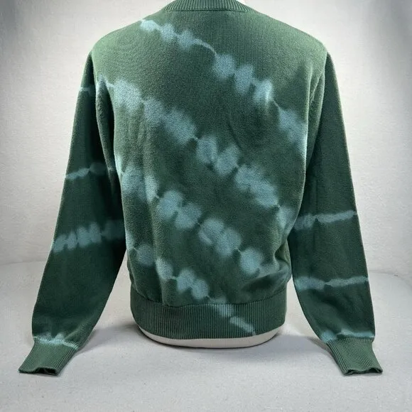 Veronica Beard Sweater Green Tie Dye Small Knit Pullover Crewneck Boho Hippie