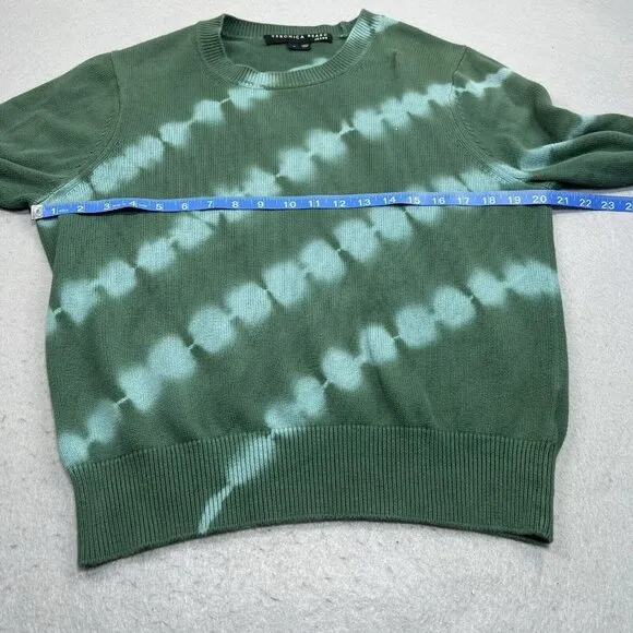 Veronica Beard Sweater Green Tie Dye Small Knit Pullover Crewneck Boho Hippie