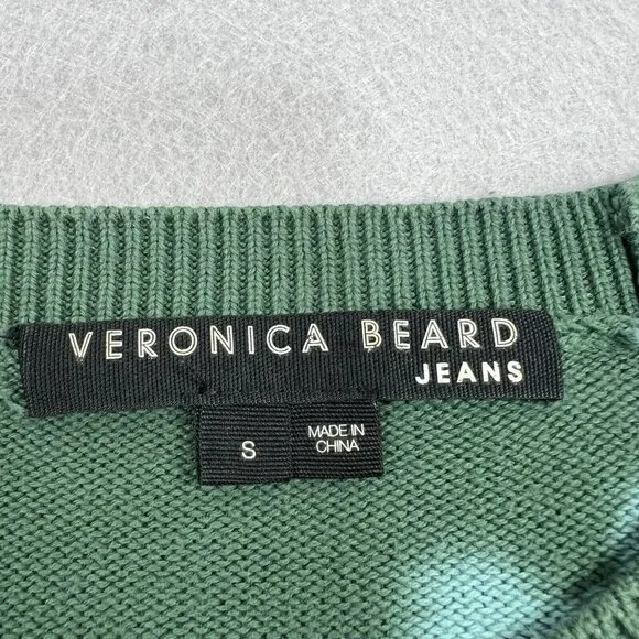 Veronica Beard Sweater Green Tie Dye Small Knit Pullover Crewneck Boho Hippie