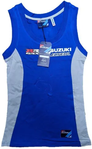 VEST Suzuki Ecstar Team Bike MotoGP BSB Womens Tank Top M9V NEW! Ladies Blue XS