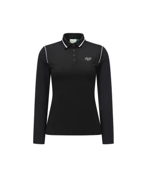 Vice Golf Atelier Women's Cooling Long Sleeve Polo T-Shirt - Black