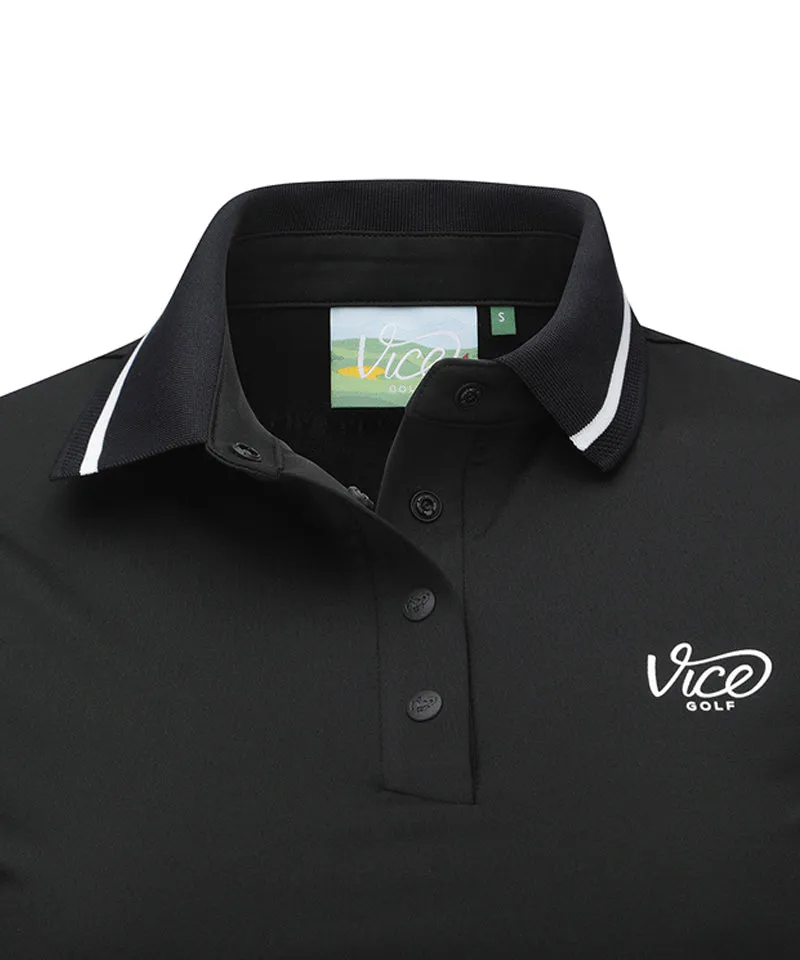 Vice Golf Atelier Women's Cooling Long Sleeve Polo T-Shirt - Black