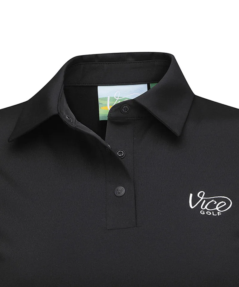 Vice Golf Atelier Women's Standard Fit Polo T-Shirt - Black