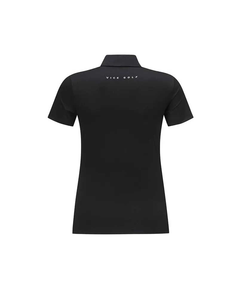 Vice Golf Atelier Women's Standard Fit Polo T-Shirt - Black