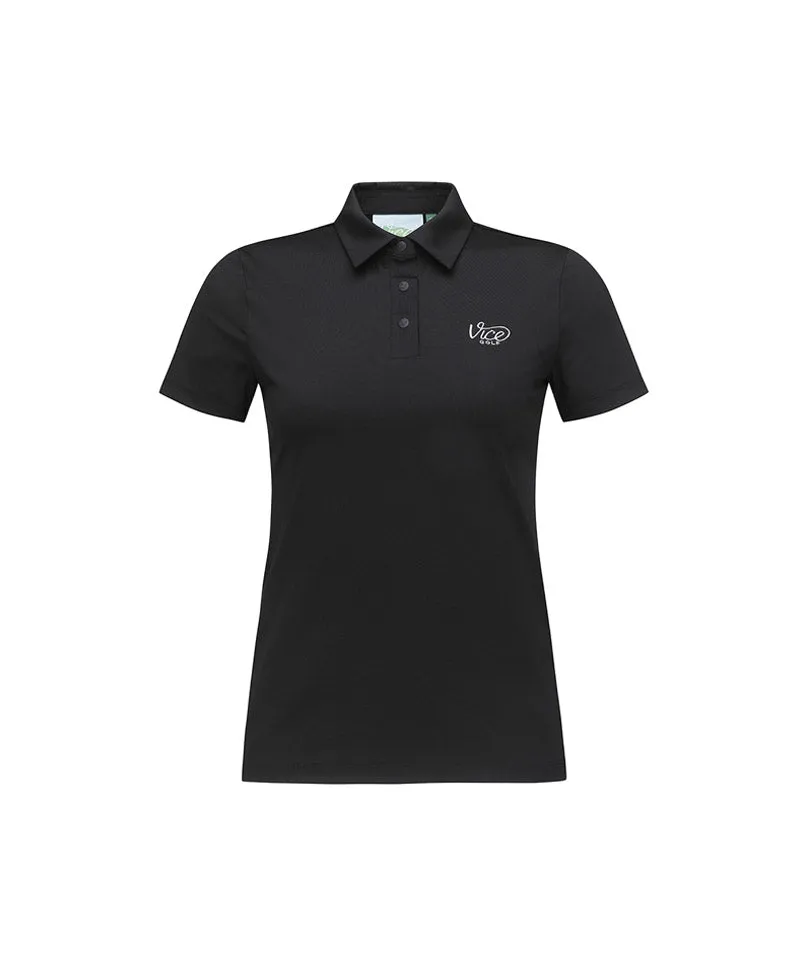 Vice Golf Atelier Women's Standard Fit Polo T-Shirt - Black