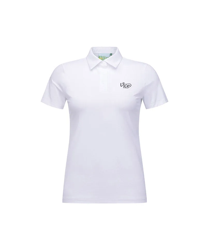 Vice Golf Atelier Women's Standard Fit Polo T-Shirt - White