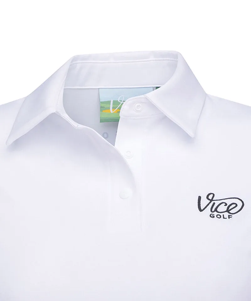 Vice Golf Atelier Women's Standard Fit Polo T-Shirt - White