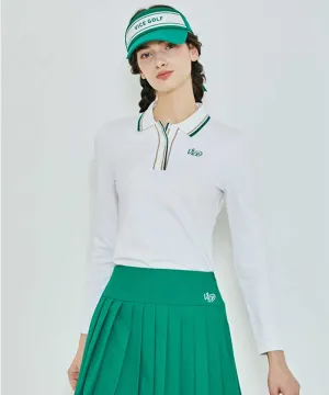 Vice Golf Atelier Women's Tipping Point Collared Long Sleeve T-Shirt - White