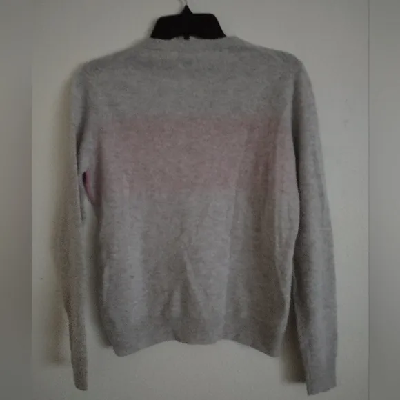 Vineyard Vines wool cashmere blend light grey pink red sweater size XS