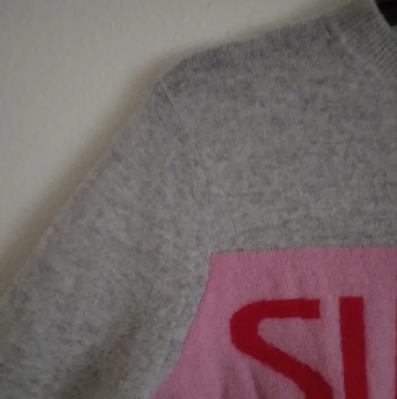 Vineyard Vines wool cashmere blend light grey pink red sweater size XS