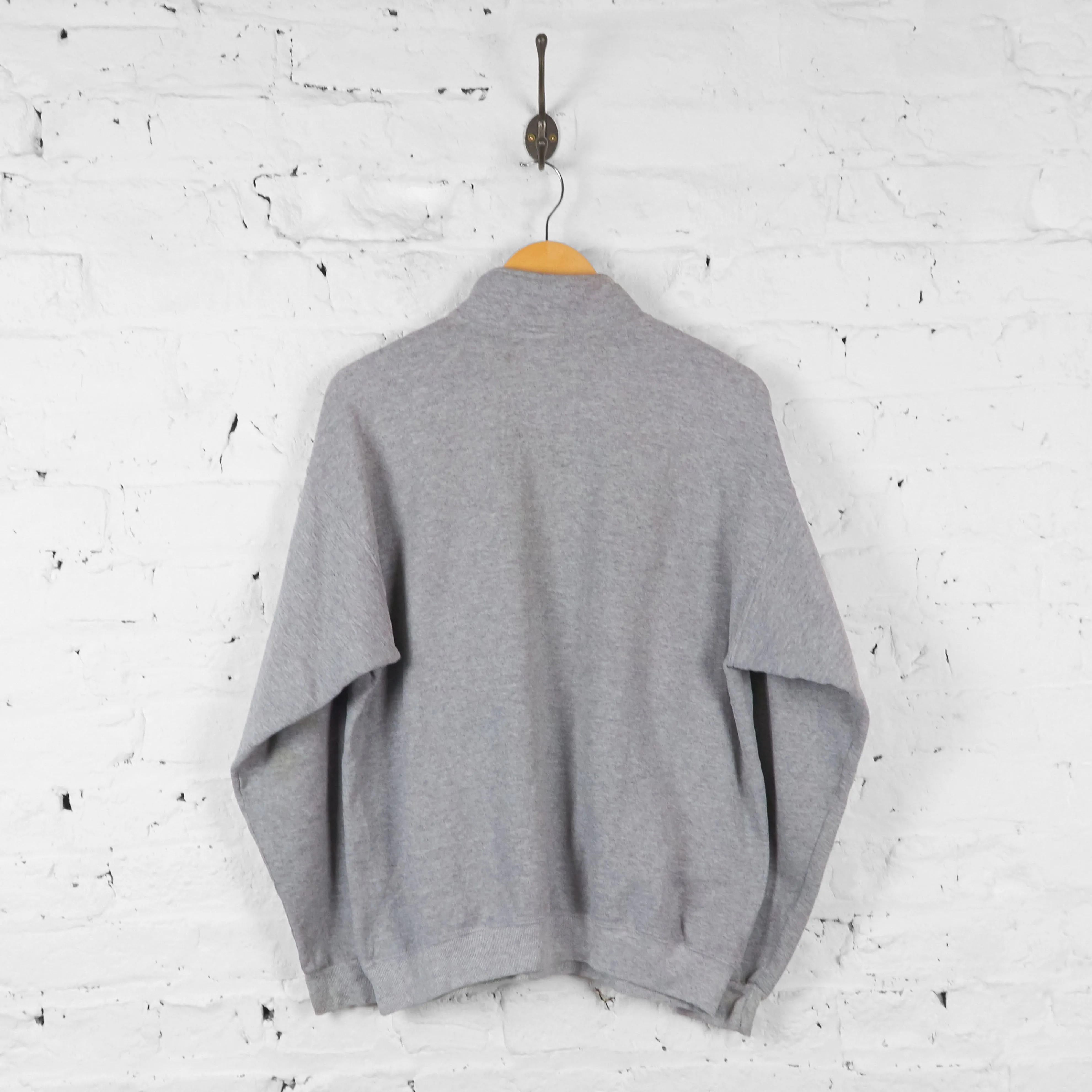 Vintage 1/4 Zip Up Champion Sweatshirt - Grey - L