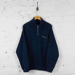 Vintage Champion 1/4 Zip Sweatshirt - Navy - XL